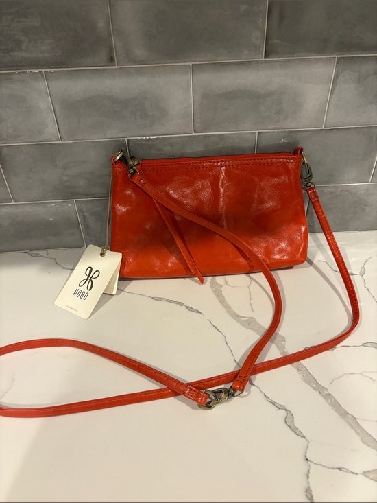 HOBO Handbags - HOBO Small Convertible Crossbody Bag in Bright Orange-Red Leather
